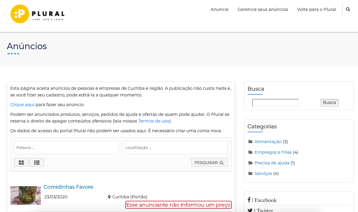 Plural lança site de classificados para divulgar empresas e profissionais locais