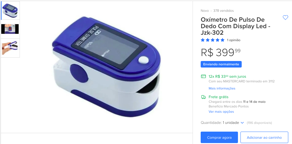 Oxímetro de dedo vira chamariz de golpe na internet