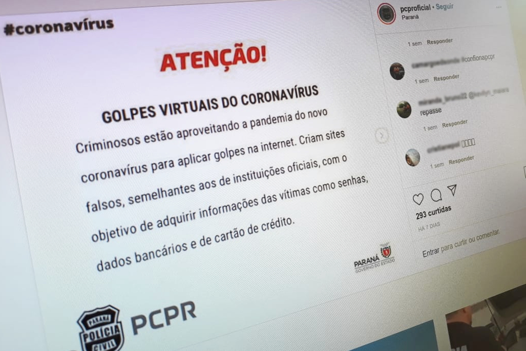Golpes virtuais disparam com a pandemia