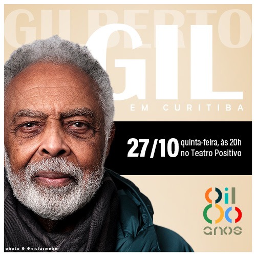 Ingressos para show de Gilberto Gil em Curitiba já estão à venda