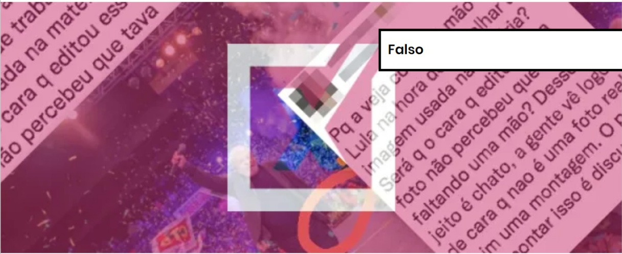 É falso post que afirma que Veja cortou mão de Lula em foto