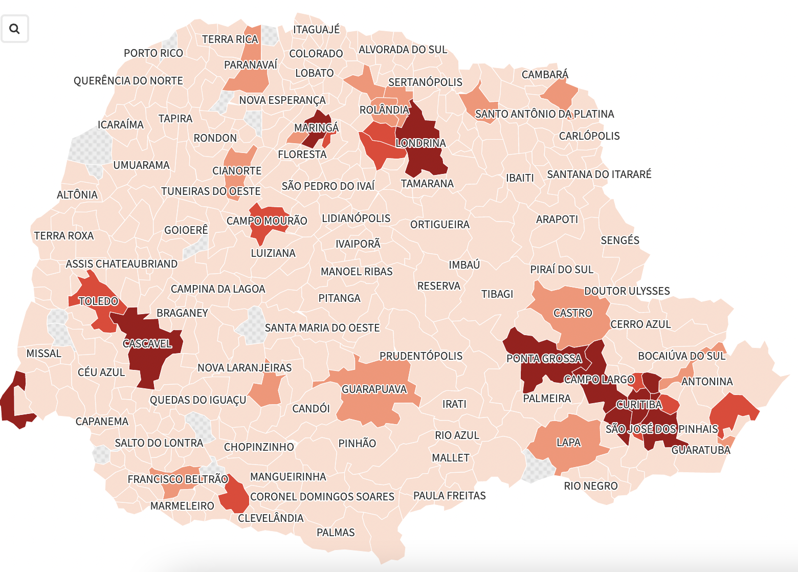 Quais cidades elegeram um deputado federal no PR?