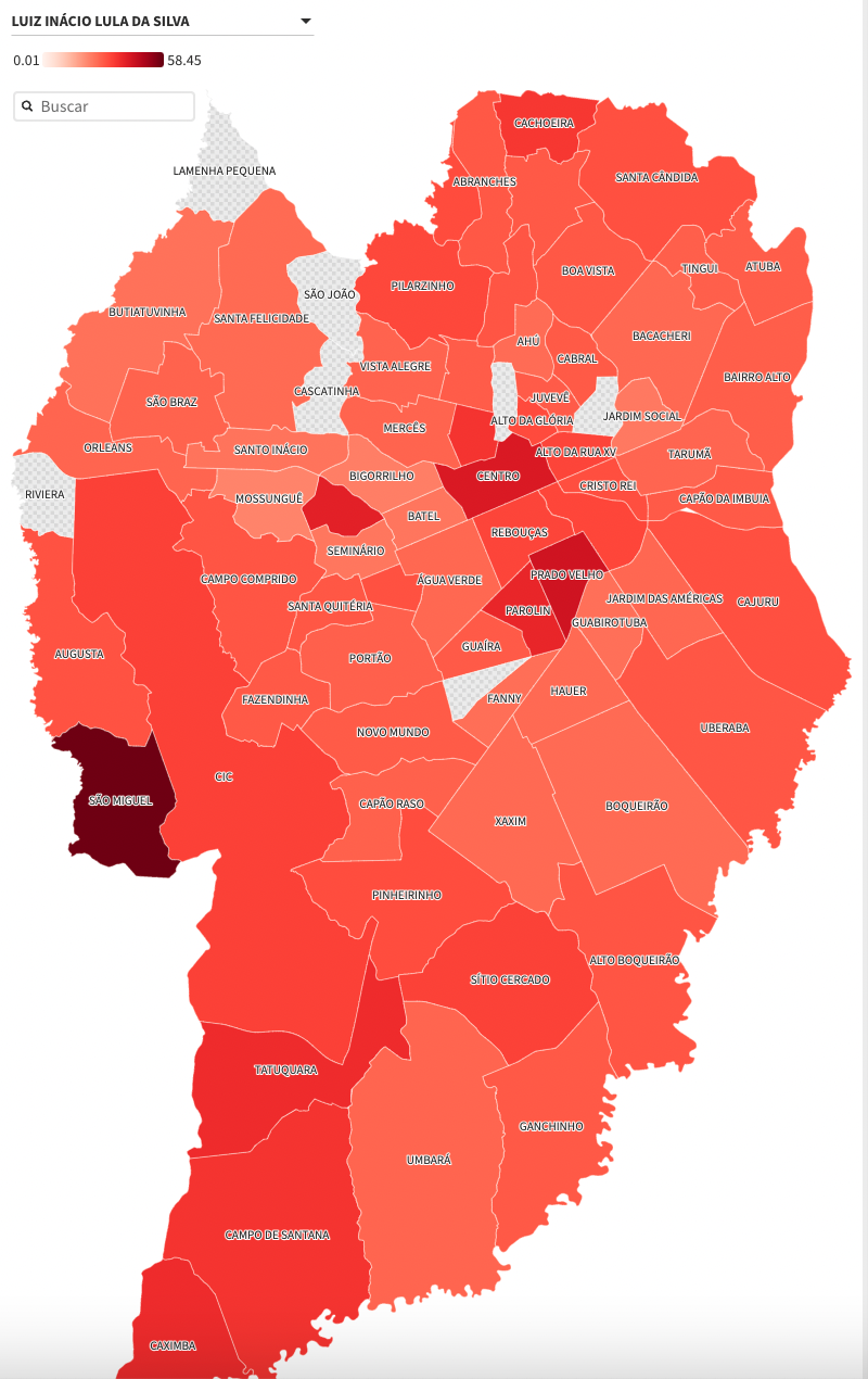 Em Curitiba, Bolsonarismo encolheu 6%, PT cresceu 259%