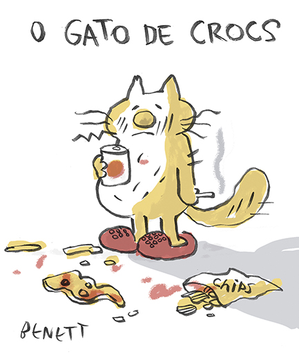 Benett publica cartuns sobre gatos na revista "Piauí"