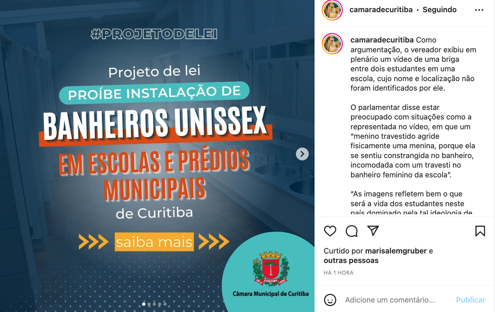 Câmara usa redes sociais para promover projeto transfóbico